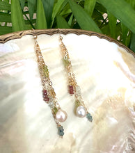 Lade das Bild in den Galerie-Viewer, Multi Gemstones & Baroque Pearl Earrings