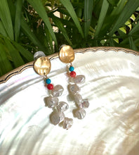 Cargar imagen en el visor de la galería, Baroque Keshi Pearl Earrings, Freshwater Pearl Gold Dangle Drop Earrings