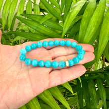 Charger l'image dans la galerie, Bracelet extensible en amazonite bleue 6 ou 8 mm, 14 carats GF, 18 cm