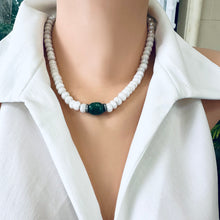 Load image into Gallery viewer, Emerald & White Silverite Choker Necklace with Diamonds