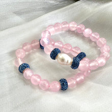 Load image into Gallery viewer, Pink Jade Bracelet with Pearl