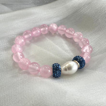 Load image into Gallery viewer, Pink Jade Bracelet with Pearl