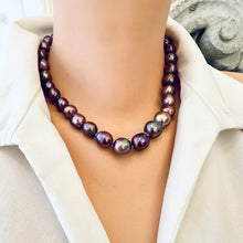 Carica l'immagine nel visualizzatore di Gallery, Purple Edison Baroque Pearl Necklace, Gold Marine Clasp