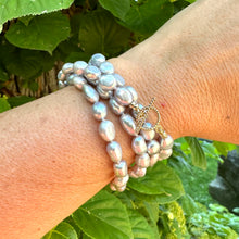 Carica l'immagine nel visualizzatore di Gallery, Grey Nugget Pearl Necklace, 14K GF