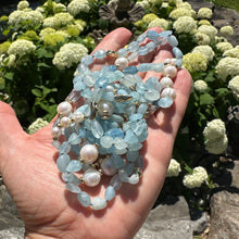 Carica l'immagine nel visualizzatore di Gallery, Baroque Blue Aquamarine & Pearl Necklace