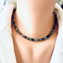 Load image into Gallery viewer, Mixed Gemstone Tire Beads & Gold Hematite Necklace