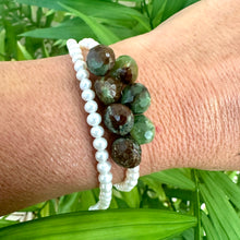 Load image into Gallery viewer, Double Wrap Pearl Bracelet & Green Chrysoprase, 14K GF