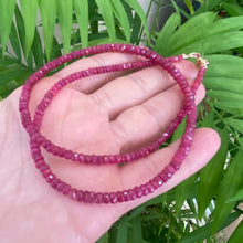 Carica l'immagine nel visualizzatore di Gallery, Graduated Red Ruby Necklace, 14k GF