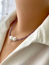Lade das Bild in den Galerie-Viewer, Lavender Amethyst & Baroque Pearl Necklace