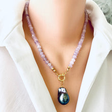 Lade das Bild in den Galerie-Viewer, Lavender Amethyst Candy Necklace, Baroque Pearl Pendant