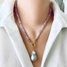 Lade das Bild in den Galerie-Viewer, Lavender Amethyst Candy Necklace, Baroque Pearl Pendant