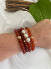 Load image into Gallery viewer, Red Agate Bracelet in 6mm, 14K GF