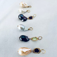 Cargar imagen en el visor de la galería, Aquamarine Candy Necklace, Baroque Pearl Pendant