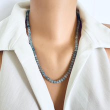 Cargar imagen en el visor de la galería, Aquamarine Candy Necklace, Baroque Pearl Pendant