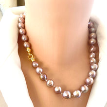 Load image into Gallery viewer, Fabulous Pink Lavender Edison Baroque Pearl Necklace, Silver or Gold