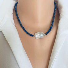 Carica l'immagine nel visualizzatore di Gallery, Lapis Lazuli & Baroque Pearl Necklace