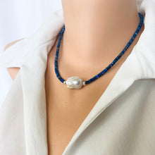 Carica l'immagine nel visualizzatore di Gallery, Lapis Lazuli & Baroque Pearl Necklace