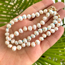 Charger l'image dans la galerie, Collier arc-en-ciel en perles d'eau douce, plaqué or, de 38 à 47 cm
