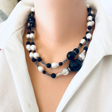 Load image into Gallery viewer, Labradorite Onyx Pearl Long Necklace | Handcrafted 39" Jewelry Canada