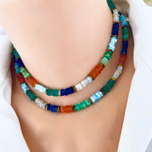 Cargar imagen en el visor de la galería, Mixed Gemstones Necklace, Lapis Lazuli, Carnelian, Chrysoprase, Opal & Green Onyx