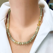 Load image into Gallery viewer, Shaded Prehnite Candy Necklace, Gold
