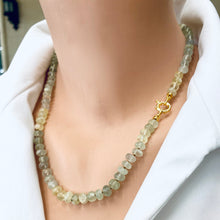 Load image into Gallery viewer, Shaded Prehnite Candy Necklace, Gold