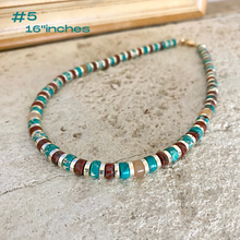 Cargar imagen en el visor de la galería, Multi Color Gemstones Choker Necklaces with Gold Coated Hematite