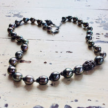 Load image into Gallery viewer, Tahitian Baroque Pearls Champagne Diamond Necklace