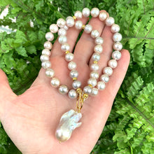 Load image into Gallery viewer, Lavender Pink Pearl Necklace & Baroque Pearl Charm Pendant