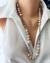 Cargar imagen en el visor de la galería, Edison Wrinkled Pearls Necklace, Rose Gold