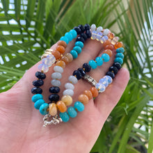 Cargar imagen en el visor de la galería, Handcrafted Gemstone Candy Necklace with Silver Marine Clasp, 18 inches