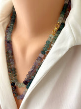 Cargar imagen en el visor de la galería, Multi Fluorite Candy Necklace, Gold Push Lock or Marine Clasp