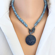 Carica l'immagine nel visualizzatore di Gallery, Oregon Blue Opal Candy Necklace & Black Spinel Pave Pendant Details