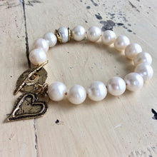 Load image into Gallery viewer, Large Pearls Love Charm Bracelet