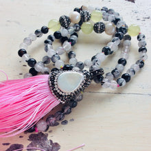 Cargar imagen en el visor de la galería, Rutilated Quartz Boho Style Tassel Necklace