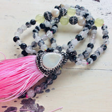 Cargar imagen en el visor de la galería, Rutilated Quartz Boho Style Tassel Necklace