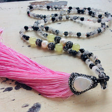 Cargar imagen en el visor de la galería, Rutilated Quartz Boho Style Tassel Necklace