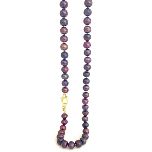 Burgundy, wine, plum and deep purple pearl necklace 