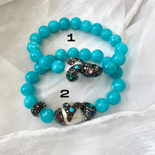 Load image into Gallery viewer, Colorful Jade Bracelet &amp; Sparkly Rhinestones Pave Baroque Pearl
