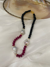 Load image into Gallery viewer, Hot Pink Jade Tourmaline Necklace | Handcrafted Baroque Pearl Design
