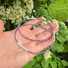 Lade das Bild in den Galerie-Viewer, Amethyst &amp; White Bar Pearls Necklace, 14K GF, 15.5&quot;-18.5&quot; – Handmade in Canada
