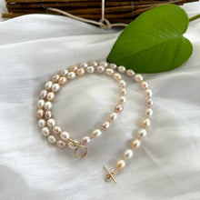 Load image into Gallery viewer, Classic Pastel Pearl Necklace of AAA+ Quality, 14K GF, 21.5&quot;
