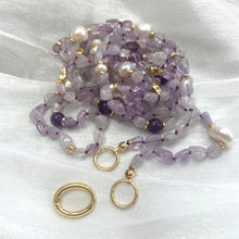 Cargar imagen en el visor de la galería, Lavender Amethyst &amp; Freshwater Pearl Necklace, February Birthday Gift
