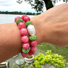 Load image into Gallery viewer, Red Jade Bracelet with Pearls
