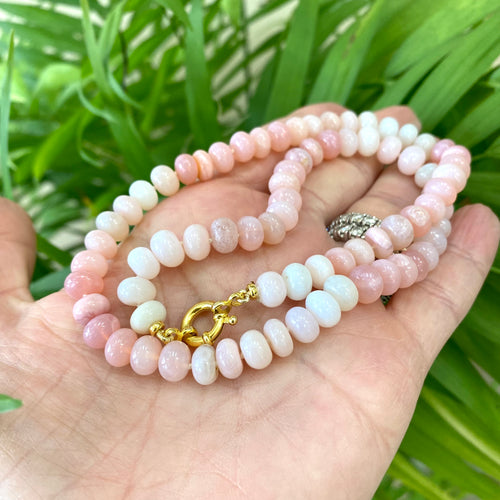 Shaded Pink Opal Candy Necklace, 18.5