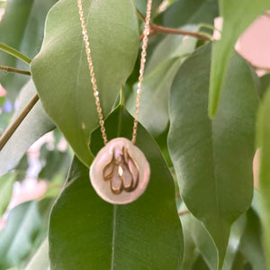 Copy of Solid Gold 18K Coin Pearl Allah Pendant, 16"Inches Long