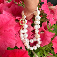 Load image into Gallery viewer, Small Baroque Pearl Necklace, GV Marine Clasp, 18.5&quot;

