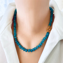 Cargar imagen en el visor de la galería, Hand Knotted Enhanced Aquamarine Candy Necklace, 19&quot;in, Gold Vermeil, March Birthstone
