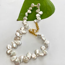 Load image into Gallery viewer, Keshi Pearls with Garnet, Citrine or Peridot Gold Vermeil Clasp &amp; Beads, 18&quot;in
