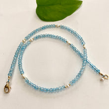 Charger l&#39;image dans la galerie, Blue Topaz &amp; Freshwater Pearl Choker Necklace, Gold Fill, December Birthstone , 16.5&quot;In
